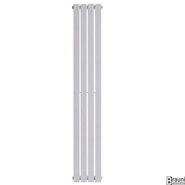 Вертикальный радиатор дизайнерский узкий белый