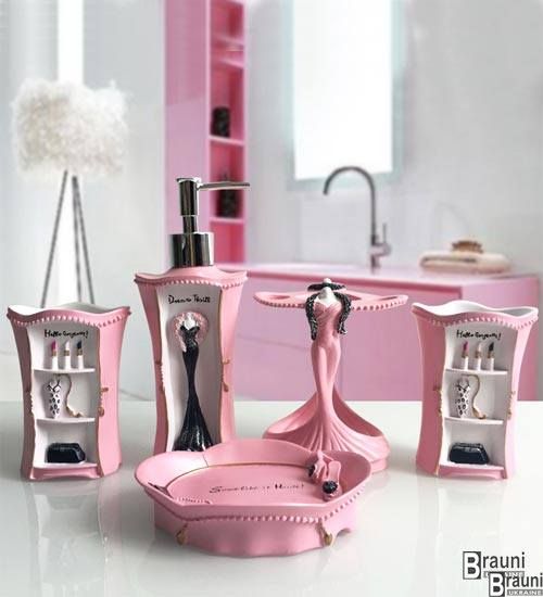 Набір аксесуарів у ванну Lady Pink рожевий 3136 фото