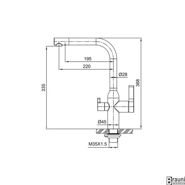 Змішувач для кухні з виходом для питної води Koer KI-72020-02, нержавійка KR4797 фото