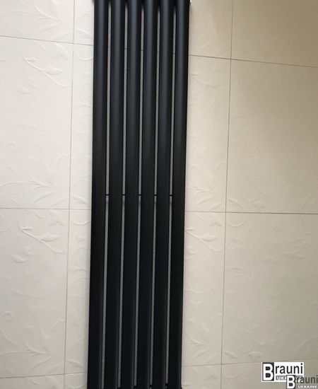 Вертикальний дизайнерський радіатор опалення ТМ ARTTIDESIGN Rimini 6/1800 чорний матовий 5517 фото