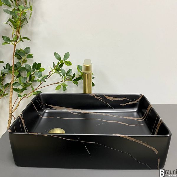 Умывальник (раковина) VBI VELLETRI BLACK STONE MATT накладной VBI-015902 фото