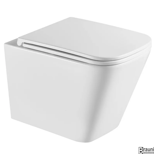 Унітаз підвісний Mixxus Premium Quadro-0301-R 490x340x360mm, система змиву Rimless (MP6452) MP6452 фото