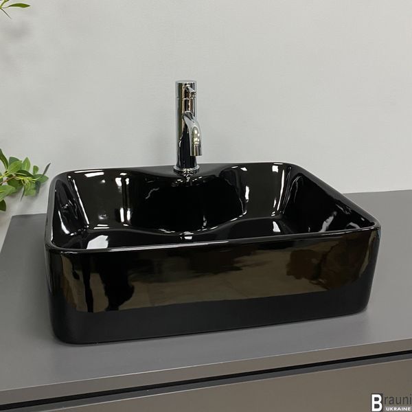 Умивальник (раковина) VBI FORLI BLACK GLOSSY накладний VBI-011106 фото