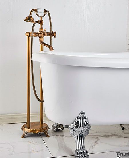 Змішувач для ванни з душем підлоговий Y03 Deco бронза 1644 фото