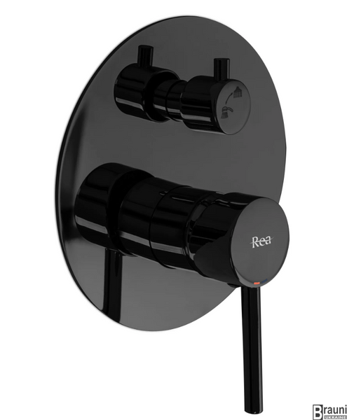 Душова система REA LUNGO BLACK GLOSSY + BOX прихованого монтажу * REA-P4420 фото