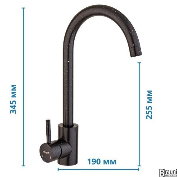 Смеситель для кухни Mixxus SUS-011 STONE Black черный гранит MI6209 фото