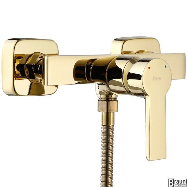 Смеситель для ванны и душа REA ARGUS GOLD настенный без излива REA-B6408 фото