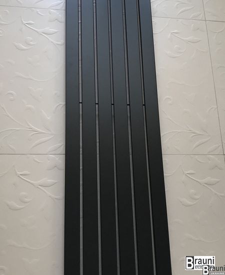 Вертикальний дизайнерський радіатор опалення ТМ ARTTIDESIGN Terni || 6/1800 чорний матовий 5548 фото