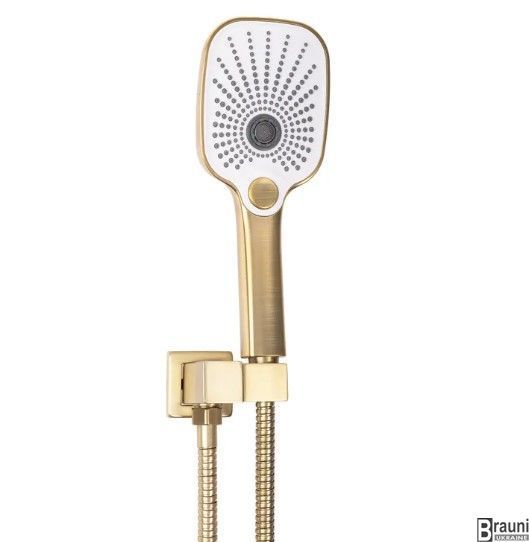 Душова система REA MOBY BRUSHED GOLD + BOX прихованого монтажу REA-P2403 фото