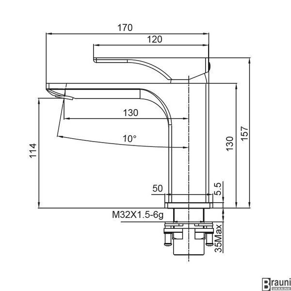 Смеситель для умывальника (раковины) KOER KB-10010-05, черный KR3479 фото