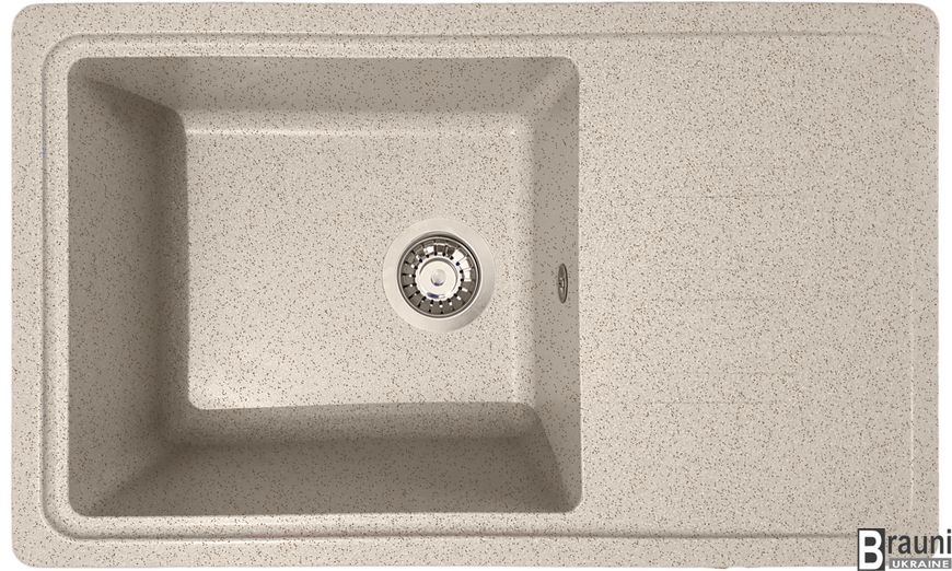 Мийка на кухню гранітна Trei  Gri 71х43 з крилом  RO48103 фото