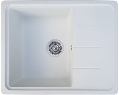Кухонна мийка Patrat Biela 62х50 біла гранітна RO47709 фото