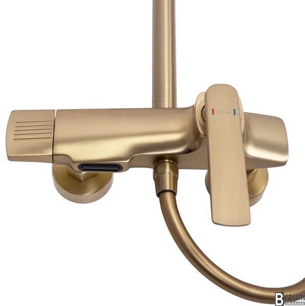 Душевая колона REA REBEL BRUSHED GOLD матовое золото с изливом REA-P2414 фото