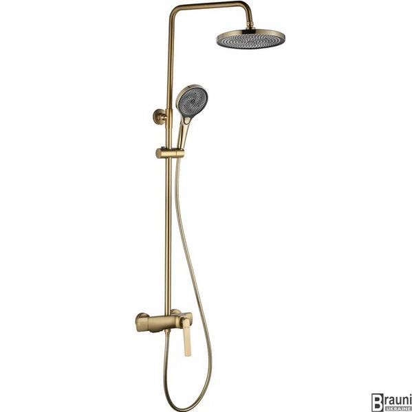 Душевая колона REA REBEL BRUSHED GOLD матовое золото с изливом REA-P2414 фото