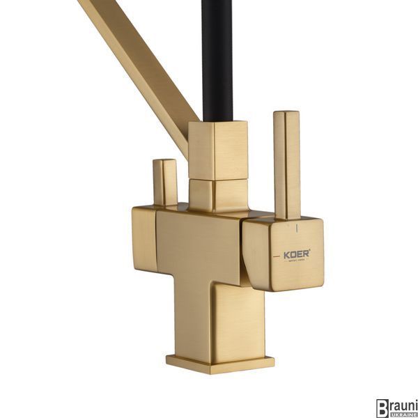 Смеситель для кухни KB-72036-12 с подключением к питьевой воде, матовое золото KR5814 фото
