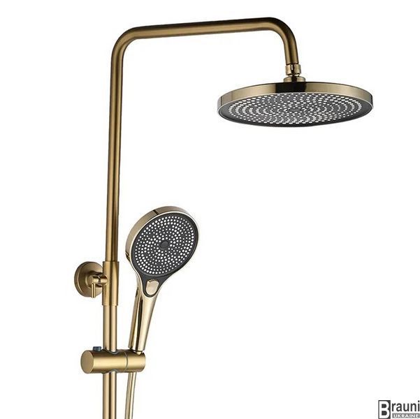 Душевая колона REA REBEL BRUSHED GOLD матовое золото с изливом REA-P2414 фото