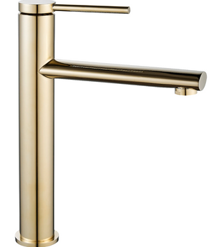 Змішувач для раковини (умивальника) REA OVAL GOLD золотий високий REA-B6513 фото