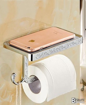 Держатель туалетной бумаги / полотенец с полочкой R155 хром 2032 фото