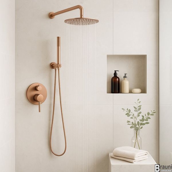 Душевая система Omnires Y brushed copper матовая медь 3535 фото