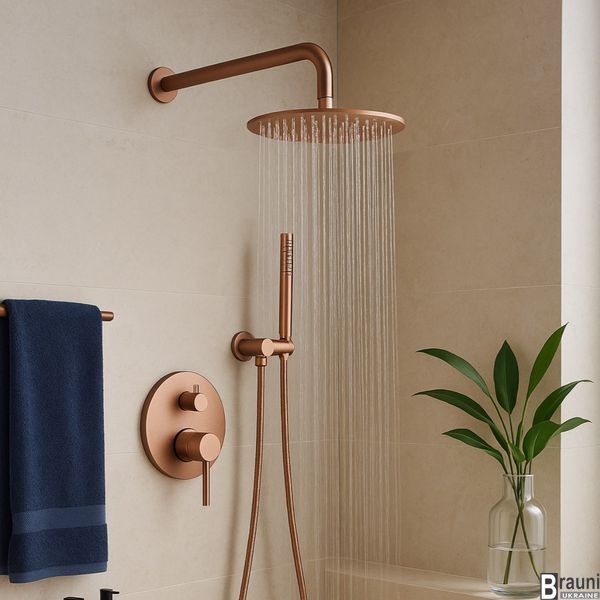 Душевая система Omnires Y brushed copper матовая медь 3535 фото