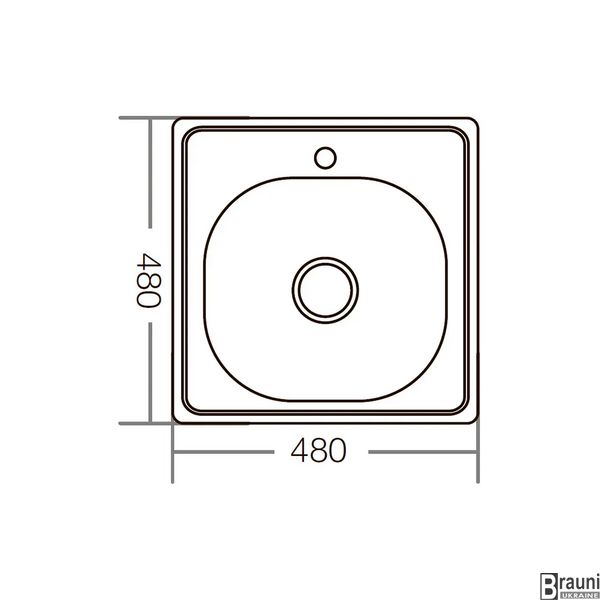 Мийка кухонна 48х48 ZERIX Z4848-06-160D декор, нержавейка ZM0558 фото