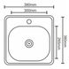 Мийка кухонна 38х38 сатин з нержавіючої сталі SP000000217 фото 6