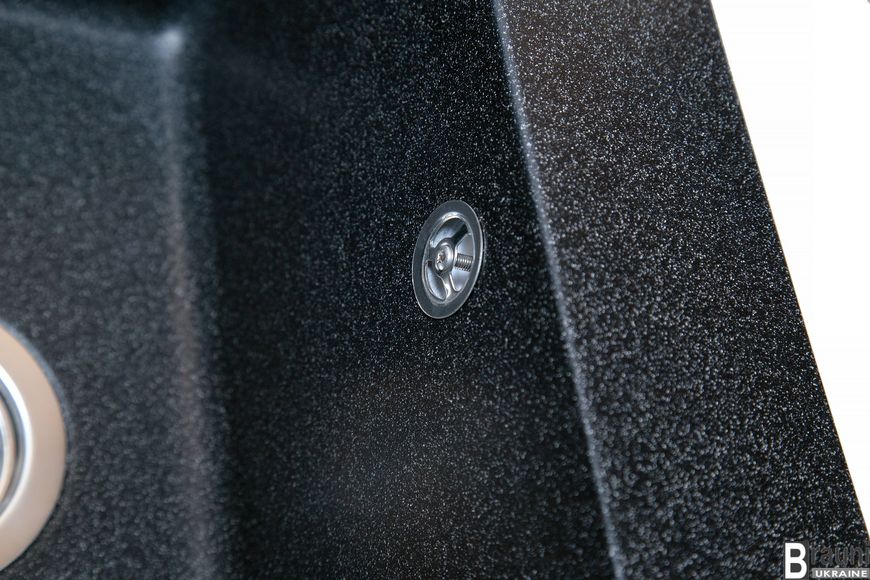 Кухонна мийка кам'яна Patrat Grafit 78х51 чорна RO43479 фото