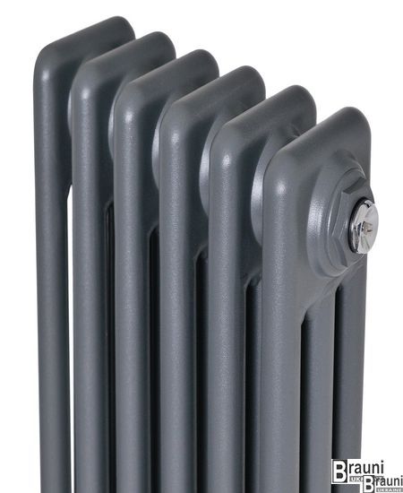 Вертикальний дизайнерський радіатор опалення TM ARTTIDESIGN Bari II 6/1800 сірий матовий 5552 фото