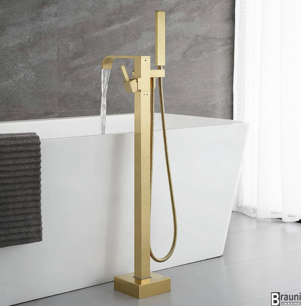 Золотий змінувач смеситель для ванни на підлогу пол