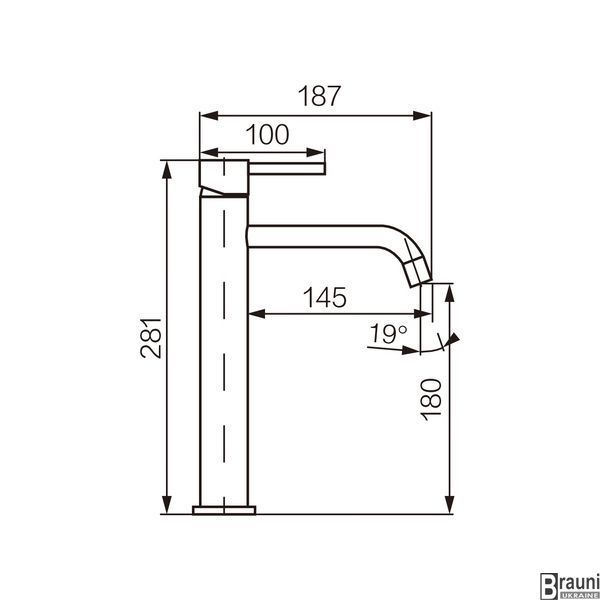 Змішувач для раковини VBI MILANO GRAPHITE високий VBI-050101GR фото