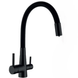 Смеситель для кухни 2 в 1 черный SUS-021 BLACK REFL.BLACK с силиконовым изливом MI6214 фото 4