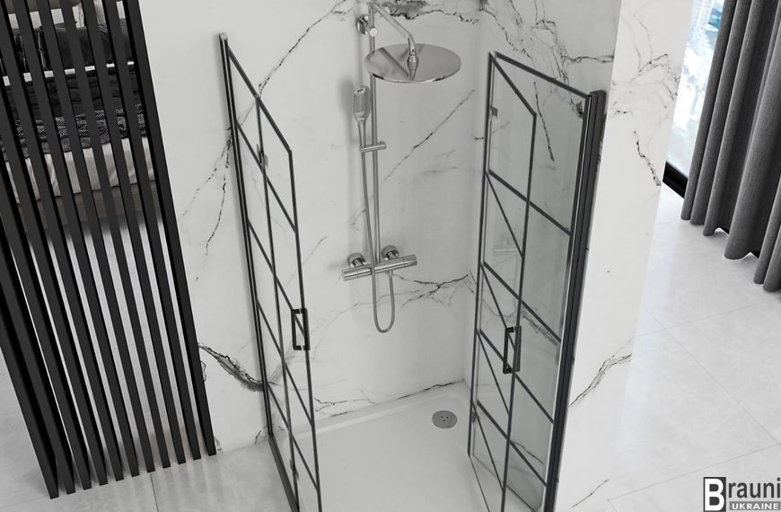 Душова кабіна REA MOLIER 2 BLACK 100x100 REA-K6963 + REA-K6963 фото