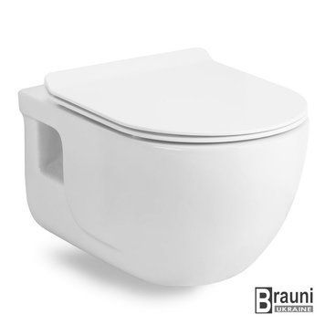 Унітаз ALTEA Rimless 53 * 35,5 * 40 см підвісний в комплекті з сидінням Slim slow-closing 4684 фото