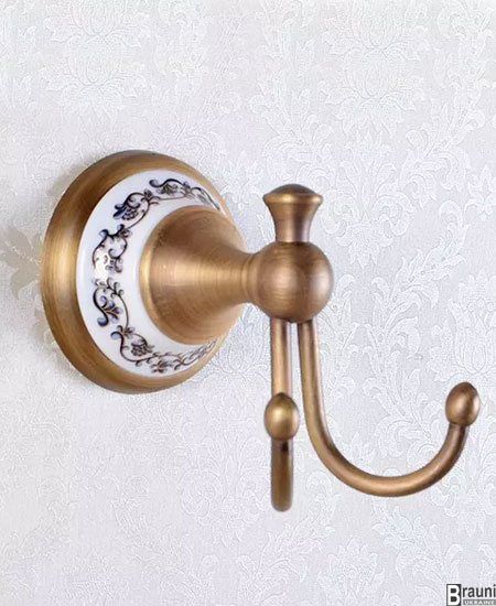 Бронзовий гачок для рушників в ванну кімнату під бронзу