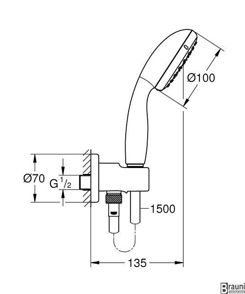 Набор для душа (33556003+26406001) Grohe Eurosmart UA33556002 (UA33556002) UA33556002 фото