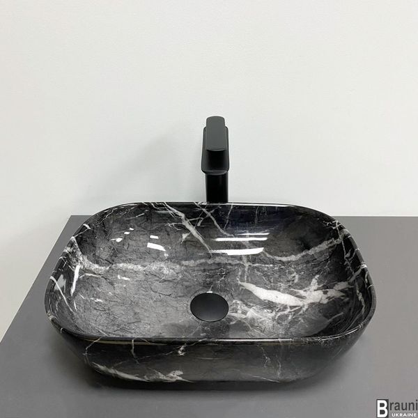Умивальник (раковина) VBI RAVENNA BLACK OPAL GLOSSY накладний VBI-011225 фото