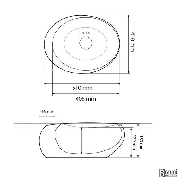 Умивальник (раковина) VBI RICCIA LIGHT STONE GLOSSY накладний VBI-017202 фото