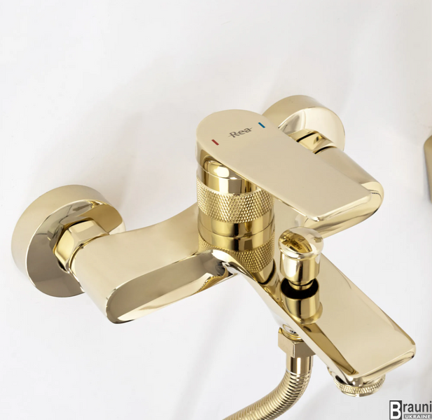 Змішувач для ванни REA VIRAL GOLD золотий настінний REA-B2024 фото