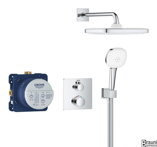 Душова система прихованого монтажу з термостатом Grohe Grohtherm (34871000) 34871000 фото