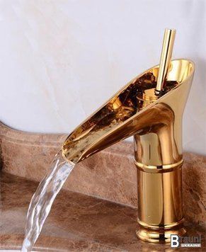 Змішувач для раковини водоспад Cascade CH3002 Золото 2173 фото