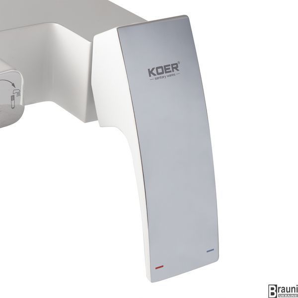 Душевая колонна KOER KB-56007-04 со смесителем, 3 функции, Цвет хром+белый KR5159 фото
