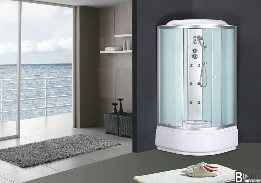Бокс душовий з гідромасажем Mixxus STRONG SBH01-90x90x215-FB SATIN з високим піддоном (MI6888) MI6888 фото