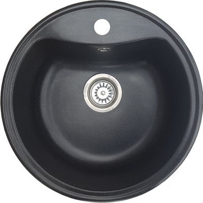 Кухонна мийка кругла Rasa Antracit 49х49 чорна RO49716 фото