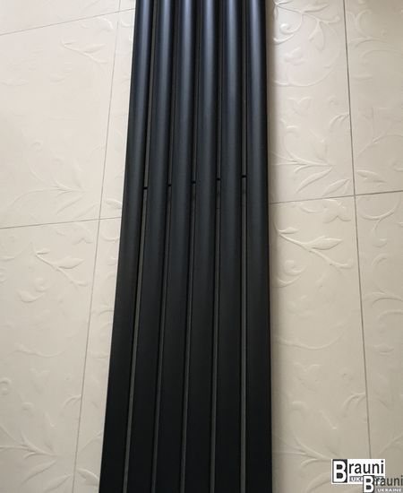 Дизайнерский вертикальный радиатор отопления TM ARTTIDESIGN «Rimini 6/1500» Цвет чёрный матовый 5466 фото