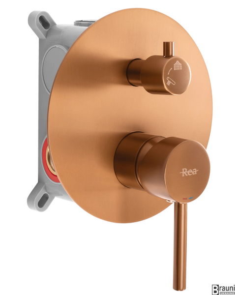 Душевая система REA LUNGO BRUSHED COPPER + BOX скрытого монтажа REA-P8809 фото