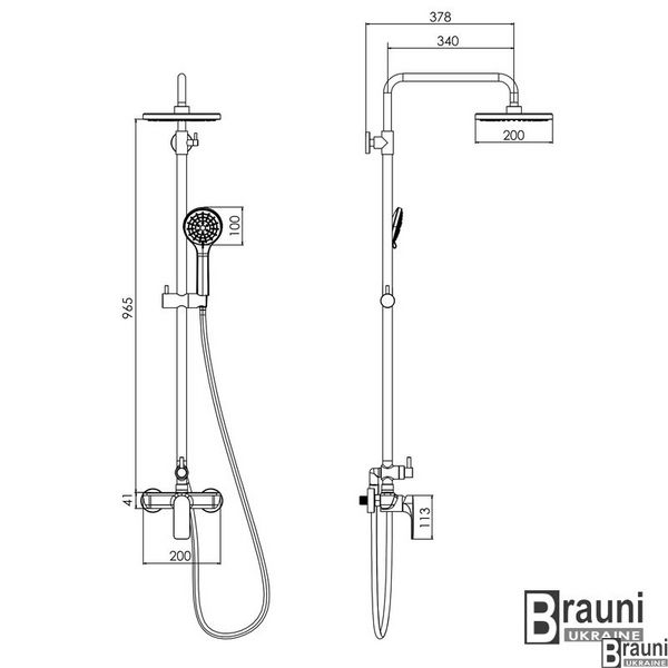 Душевая система BILINA (смеситель для душа, верхний и ручной душ) 4429 фото