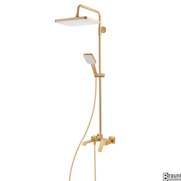 Душова колона зі змішувачем GAUDI 009-J BRUSHED GOLD матове золото HB9584 фото