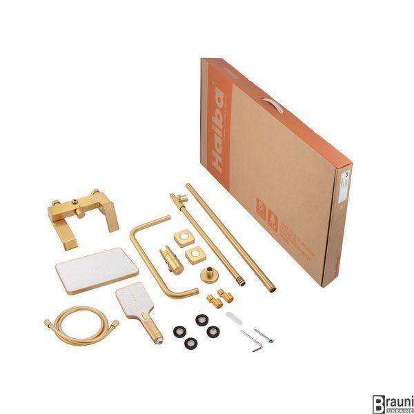 Душова колона зі змішувачем GAUDI 009-J BRUSHED GOLD матове золото HB9584 фото