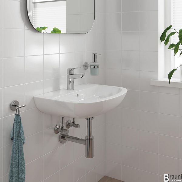 Одноважільний змішувач для раковини S-Size Grohe BauLoop New з нажимним донним клапаном (23878001) 23878001 фото