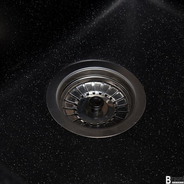 Кухонна мийка Jorum Antracit 78х51 чорна з додатковою чашею RO43465 фото